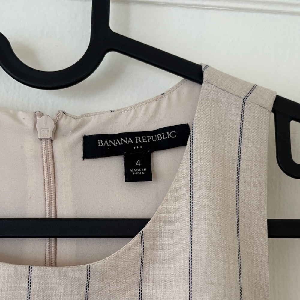 Banana Republic Beige Pinstripe Midi Dress - Picture 2 of 4